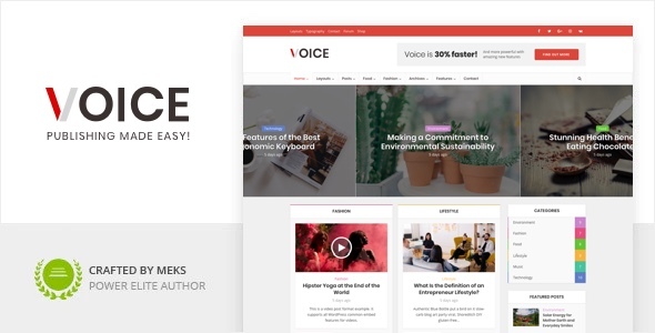 Voice - Clean News/Magazine WordPress Theme trên Chợ Theme